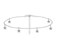 KGX STORES Sterling Silver 925 Charm Bracelet Chain Waterproof Silver Jewellery for Women Girls Boho Stars or Coin Discs Style Minimalist Dainty Thin Chain Adjustable (Star Charm)