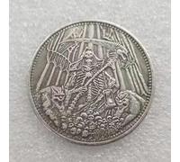 KGXUELING Antique Crafts Wanderer Coin Death Reaper Sickle Brass Silver Plated Material Commemorative Coin-default