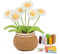 kgxulr Crochet Kit for Beginners, Little Daisy Crochet Kit Beginner Crochet Starter Kit for Complete Beginners Adults, Crocheting Knitting Kit with Step-by-Step Video Tutorials (Little Daisy)