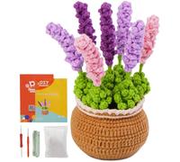 kgxulr Crochet Kit for Beginners, Purple Lavender Crochet Kit Beginner Crochet Starter Kit for Complete Beginners Adults, Crocheting Knitting Kit with Step-by-Step Video Tutorials (Purple Lavender)