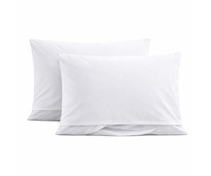 KH-Haushaltshandel Pillow Case 60 x 80 cm Boil-Proof Envelope Closure White Linon Wash at 95 Degrees 100% Cotton Pack of 2