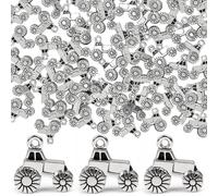 KH866 60PCS Antique Silver Tone Car Charms Pendants