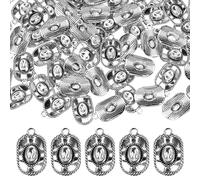 KH866 60Pcs Cowboy Hat Charms Vintage Antique Silver Pendant for DIY Jewelry Making Fit Bracelet Necklace