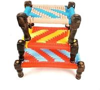 Khaat Charpai Bed Samll | Wood & Jute Miniature Chaarpai Cot - for Ladoo Gopal Ji, Home Decor, for Keeping God Showpiece | Kids Toys Gift (Pack of 3)