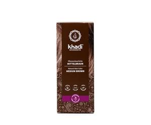 khadi MEDIUM BROWN Natural Hair Colour - Hair dye for lively, warm cinnamon brown to strong, deep medium brown - 100% plant-based - 100g