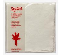 Khadi : White Watercolour Blank Greeting Cards with Envelopes : 15x15cm : 5 Pack
