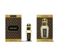 Khadlaj Perfume Oil 15ml - Premium Non-Alcoholic Long-Lasting Fragrance for Women & Men - Unisex Arabian Oud Attar Sweet Floral Musky Woody Notes - 8 Luxurious Variants 1x6 Pc (Oud Noir (15ML))