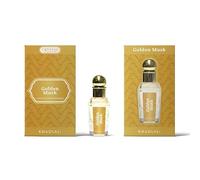 Khadlaj Perfume Oil 15ml - Premium Non-Alcoholic Long-Lasting Fragrance for Women & Men - Unisex Arabian Oud Attar Sweet Floral Musky Woody Notes - 8 Luxurious Variants 1x6 Pc (Golden Musk (15ML))