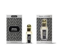 Khadlaj Perfume Oil 15ml - Premium Non-Alcoholic Long-Lasting Fragrance for Women & Men - Unisex Arabian Oud Attar Sweet Floral Musky Woody Notes - 8 Luxurious Variants 1x6 Pc (Ameer Al Arab (15ML))