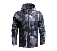 KHAFVXTP Mens Waterproof Jacket Alfa Ro-me.o, Hooded Raincoat Softshell, Men Jacket for Hiking Camping, Waterproof(Black,M)