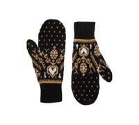 Khaite Christel Fair Isle Cashmere Mittens - Black - One Size