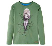 (khaki, 116) Kids' T-shirt with Long Sleeves Children's T Shirt Tops Tee Gorilla Print