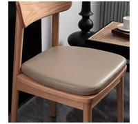 Khaki,17X16.5In High-Grade Dining Chair Cushion, Leather Seat Cushion, 4Cm Memory Foam U-Shaped Chair Pad Waterproof Non-Slip Chair Cushions with Straps