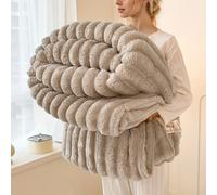 (Khaki, 180cm*200cm) 1pc Extra Large 180x200cm Heavy-Duty Thick Bedspread/Throw - Ultra-Soft Plush All-Season Luxury Bedding for RV, Camper,
