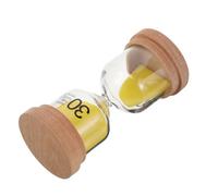 Khaki 30 Minute Glass Hourglass Timer with Wooden Lid