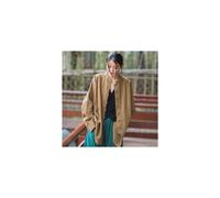(Khaki, 5XL) Vintage Shirt Women New Chinese Style Frog Solid Simple Leisure Loose Comfortable Single Breasted O-neck Minimalist Autumn Wear