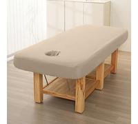 Khaki,70x185cm/2.2x6ft,Solid Color Massage Table Sheets with Hole,Beauty Bed Cover Massage Bed Cover Washable SPA Massage Fitted Sheet Protective Cover Bedspread Reusable