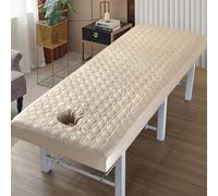 Khaki,70x185cm/2.2x6ft,Washable Massage Table Sheets with Face Hole,Massage Fitted Sheet Reusable Beauty Bedspread Breathable Table Cover Massage Bed Cover Protective Cover