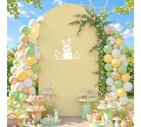 Khaki Arch Backdrop Cover 7.2FT Spandex Fitted Wedding Arch Stand Covers Round Top Chiara Arch Covers Stretchy Backdrop for Birthday Party Ceremony Banquet Decoration