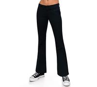 KHAKI & BLUE Women's Work Pants - Low Rise Flared Leg Bootcut Casual Trousers with Pockets, Navy, 12