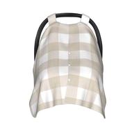 Khaki Buffalo Plaid Baby Car Seat Cover Soft Baby Nursing Cover Infant Carseat Stroller Cover for Girls and Boys