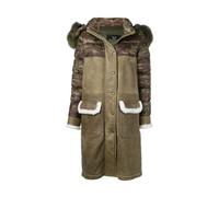 Khaki Camo Shearling Hooded Parka - female - Mr&Mrs Italy - Parkas - Green - S - Coats S