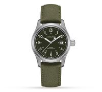 Hamilton Khaki Field Mechanical Canvas Strap Green Dial H69439363 Men's Watch