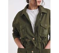 Khaki Floral Embroidered Utility Jacket Khaki 16