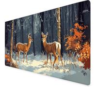 Khaki Gaming Mouse Pad Deer Large Mouse Mat Comfortable Mousepad with Smooth Cloth Surface, Textured Wear Resistant, Improved Precision and Speed, Mousemat 1000x500x3mm Desk Accessories for Men K7-400