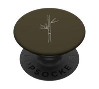 Khaki Green Bamboo Line Art Minimalist Yoga PopSockets Adhesive PopGrip