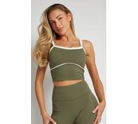 Khaki Green Contrast Crop Top rise Khaki 18