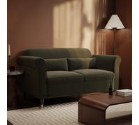 Khaki Green Velvet 2-Seater Sofa - Ramona