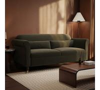 Khaki Green Velvet 3-Seater Sofa - Ramona