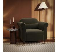 Khaki Green Velvet Armchair - Ramona
