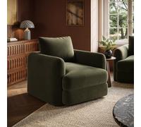Khaki Green Velvet Armchair - Sade