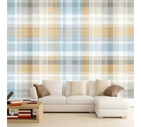 Khaki Minimalism Wallpaper - Lines Grid Print Paste The Paper Application, 400 x 280 cm for Walls Living Room Lounge Bedroom Hallway Feature Wall