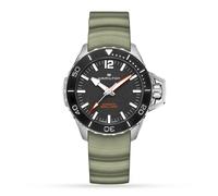 Hamilton H77825331 Men's Khaki Navy Frogman Automatic Rubber Strap Watch, Green/Black