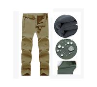 (Khaki Pant, XL(75-85kg)) US Military Army SharkSkin SoftShell Tactical Windproof Waterproof Jackets Men Hood Coat Combat Fishing Hiking Camping Hunting