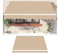 Khaki Polyester Replacement Canopy Fabric for Retractable Patio Awning, 4x1.50m Weather-Resistant Outdoor Cover, Easy to Install, Perfect for Balcony & Garden