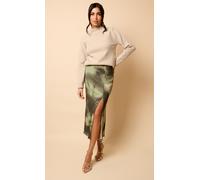 Khaki Print Midaxi Skirt Little Mistress Khaki 12