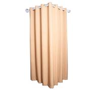 Khaki Privacy Partition Curtains for Fitting Rooms Removable Changing Room Divider with L Shape Rod Boutique Clothing Shop Corner Curtains (70x90cm/2.3x2.9ft)