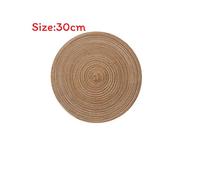 (Khaki) Rattan Woven Coasters With Heat Resistant Cotton Placemats For Lounge Kitchen