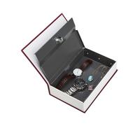 (Khaki, S:18 x 11.5 x 5.5cm) Metal Steel Cash Secure Hidden English Dictionary Money Box Coin Storage Box Secret Piggy Bank