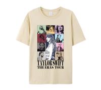 (Khaki, S) Taylor Swift T-Shirt, Loose Round Neck Short Sleeve Taylor Swift The Eras Tour