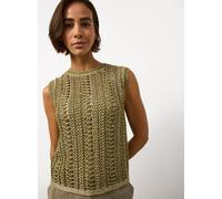 Khaki Sequin Detail Knitted Vest S