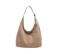(Khaki) Simple Solid Color Large Capacity Women Casual Suede Tote Autumn For Bag