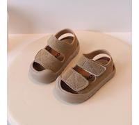 (khaki, Sizes 21-25, set of 5 pairs) Anti-collision Baby Sandals - Soft Bottom Closed-toe Shoes For Toddlers, Boys & Girls (ages 1-3)