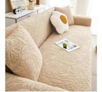 Khaki Slip Velvet Sofa CoverUniversal Stretch Slipcover for LShaped 15 Seater Couches Washable Furniture Protector for Living Room 1Piece Design