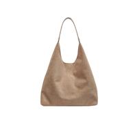 (Khaki) Solid Color Simple Large Capacity Women Casual Suede Tote For Bag Autumn
