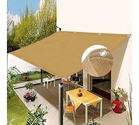 Khaki Sun Shade Sail with Grommets & Ropes - 3.4x7.5m Outdoor Wind & Sun Protection for Terrace Balcony Garden - Durable & UV-Resistant Canopy Cover